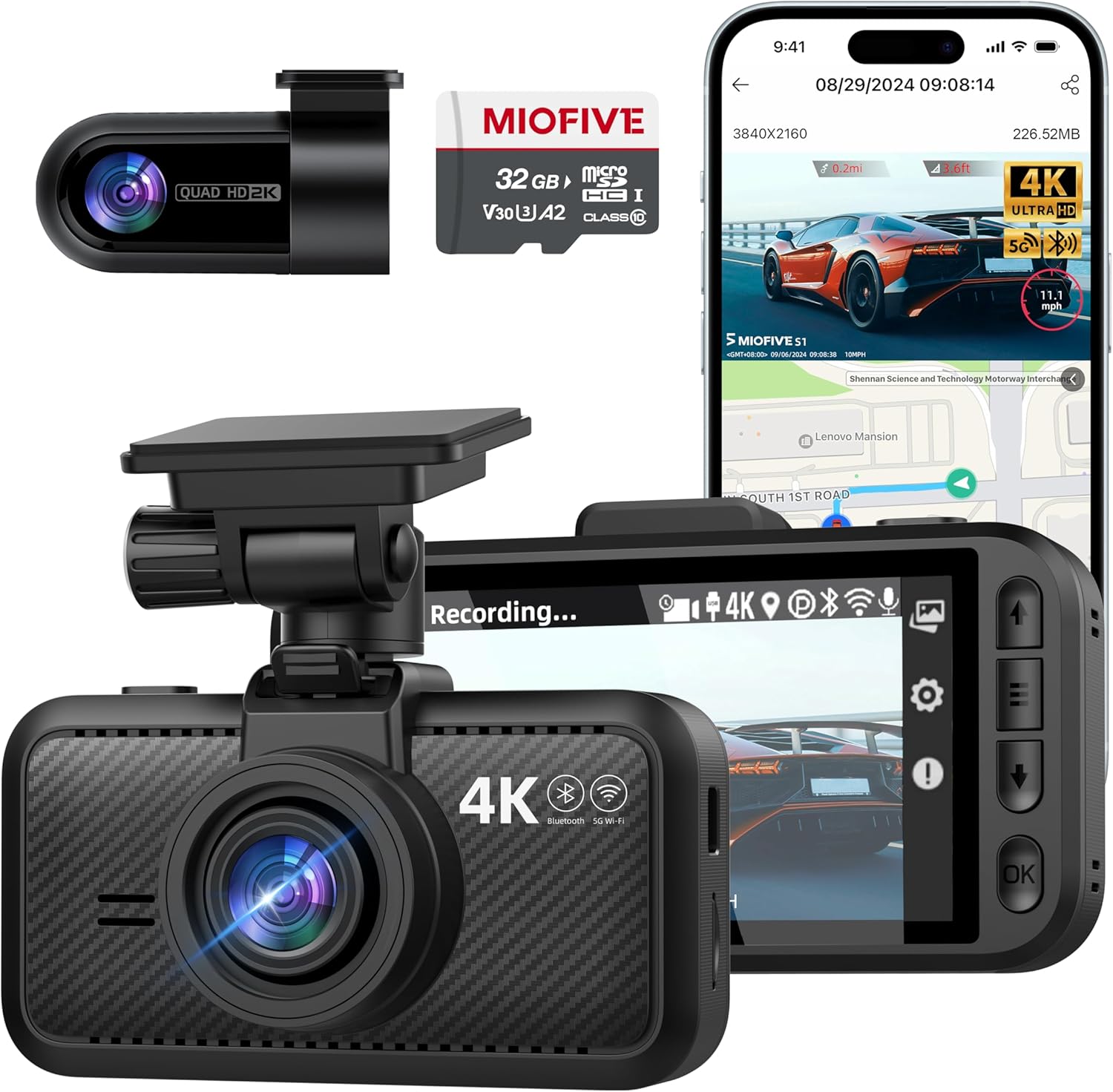 Miofive 4K 2CH Dashcam